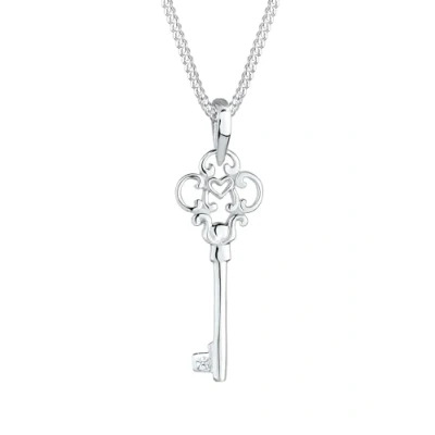 Afbeelding van DIAMORE Halsketting dames sleutel Diamant (0,02 ct.) in 925 sterling zilver, 450, facetgeslepen,