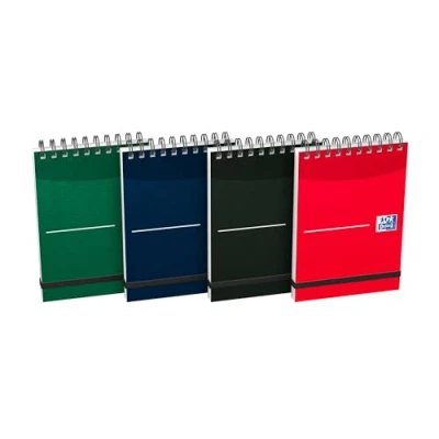 Afbeelding van Oxford Essentials A7 notitieblok, gelinieerd, 6 mm, 140 pagina&#039;s, spiraalbinding, omslag, kaarten, verschillende kleuren