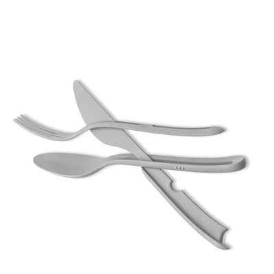 Afbeelding van Silwy Reusable Magnetische Kunststof Bestekset Mes Vork Lepel Grijs