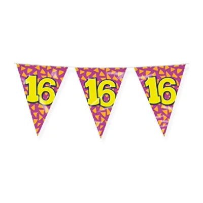 Afbeelding van Vlaggenlijn slinger 16 jaar party 10 meter