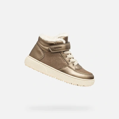 Afbeelding van Geox Theleven Sneakers hoog goldcoloured voor kinderen, Maat: 33, Gold/coloured Schoenen