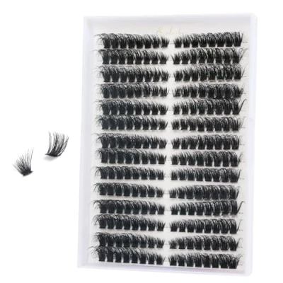 Afbeelding van FANDIQ pluizige individuele wimpers kattenoog cluster 224 stuks 8 16 mm natuurlijke links en rechts vos oogwimpers clusters voor beginners