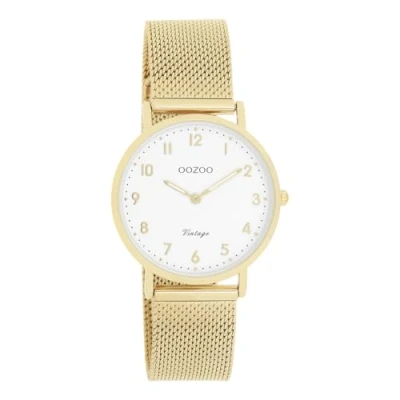 Afbeelding van goudkleurige OOZOO horloge met metalen mesh armband C20347