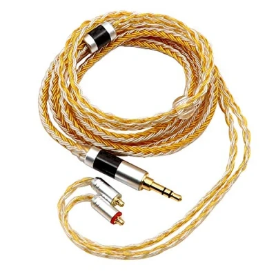 Afbeelding van Linsoul Tripowin Zonie 16 Core verzilverde kabel SPC hoofdtelefoon voor TIN Audio T2 T3 UE900s BGVP hoofdtelefoon(MMCX 3.5mm,Gold)