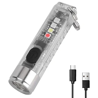 Afbeelding van BTSEURY S11 Mini LED Zaklamp Kleine Krachtige Sleutelhanger Draagbare USB Oplaadbare voor Emergency Outdoor Backpacken Camping