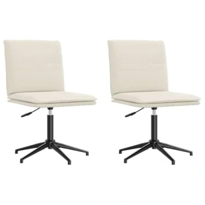 Afbeelding van vidaXL Eetkamerstoelen 2 st fluweel crèmekleurig
