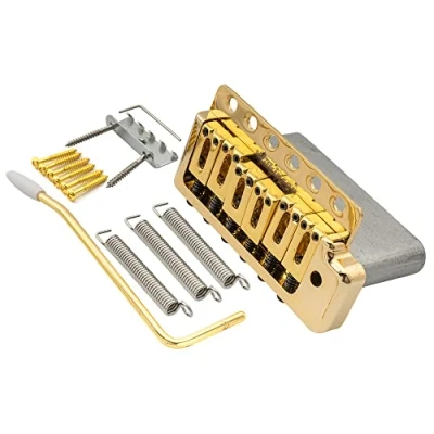 Afbeelding van Wilkinson WOV09 Deluxe 52,5mm Tremolo Brug 6 Schroeven voor American Vintage Narrow Spacing Strat Elektrische Gitaar, Goud