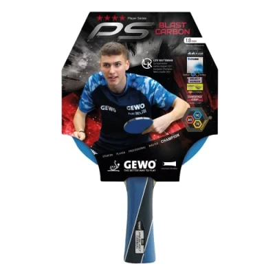 Afbeelding van GEWO PS Blast carbon tafeltennisbatje ITTF goedgekeurd professioneel tafeltennisbatje, racket met snelle voering Return Pro en hoge rotatie eigenschappen, concaaf, 1,8 mm spons