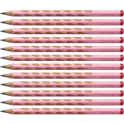 Afbeelding van STABILO EASYgraph S Pastel potlood, HB, 3,15 mm, voor rechtshandigen, roze 12 stuks