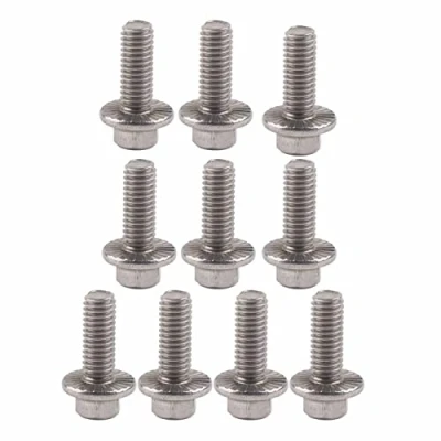 Afbeelding van SS304 Flens Schroef 10 Stks M6 Rvs Hex Schroeven Cap Bolt Wasmachine Hoofd Bouten Fastener (M6*20)