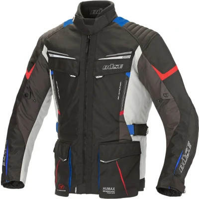Afbeelding van Büse Lago Pro Motorfiets textiel jas, zwart rood blauw, afmeting XL voor man