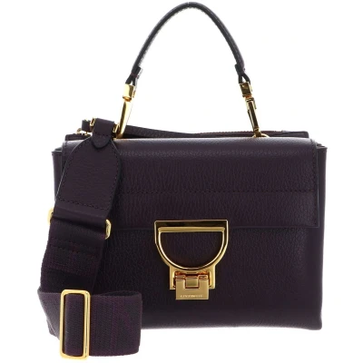 Afbeelding van COCCINELLE Leren schoudertas handtas Arlettis Signature Handbag Grained Leather Prune donkerpaars