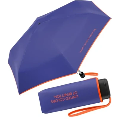 Afbeelding van Benetton Ultra mini Flat Solid Zakparaplu, violet., 88 cm, zakparaplu super