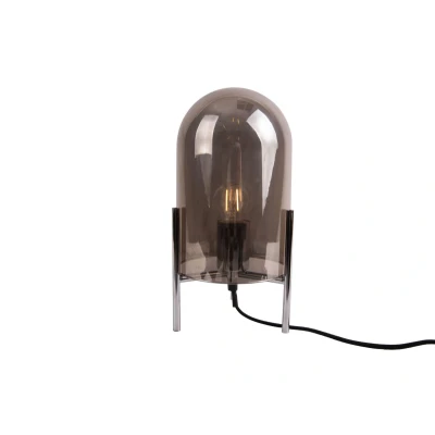 Afbeelding van Tafellamp Glass Bell grijs, chromen frame Tafellampen
