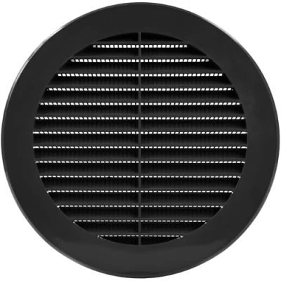 Afbeelding van Vent Systems 6&quot; inch zwarte Soffit Cover Ronde Lucht Louvre Grill Ingebouwde Insectenscherm HVAC ventilatieopeningen voor badkamer, thuiskantoor, keuken Pack van 1