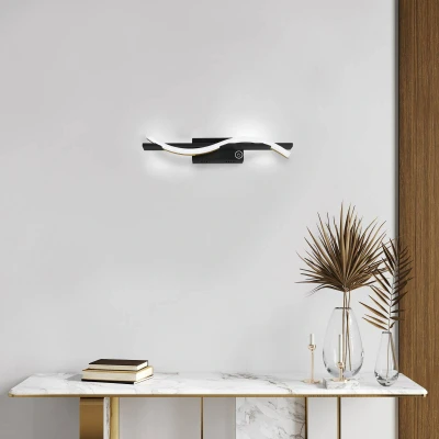 Afbeelding van FISCHER &amp; HONSEL LED wandlamp Bridge gebarensensor dim CCT zwart