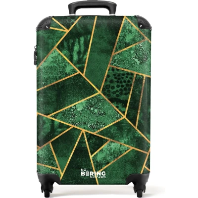 Afbeelding van NoBoringSuitcases.com® Handbagage koffer Trolley groen 55x35x25