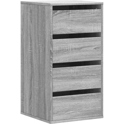Afbeelding van vidaXL Ladekast 40x41x76 cm bewerkt hout grijs sonoma eikenkleurig