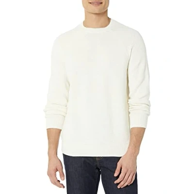 Afbeelding van Amazon Essentials Heren oversized fit getextureerde katoenen trui met ronde hals, eierschaal wit, 6X Large Big Tall