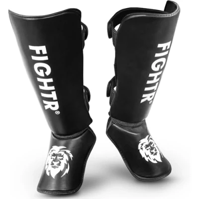 Afbeelding van FIGHTR® Scheenbeschermers met perfecte pasvorm en ideale bekleding Dikke scheenbescherming voor kickboksen, MMA, Muay Thai andere vechtsporten