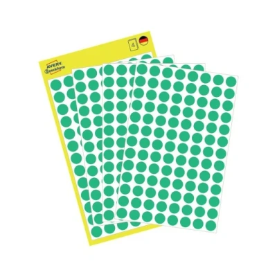 Afbeelding van Avery Ronde etiketten diameter 8 mm, groen, 416 stuks etiket