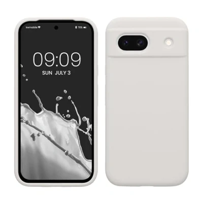 Afbeelding van kwmobile telefoonhoesje geschikt voor Google Pixel 8a Hoesje met siliconen coating Smartphone case in mat wit