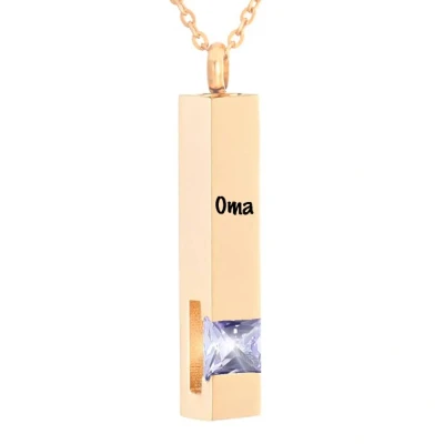 Afbeelding van Luxe Ashanger Met Ketting En Gravering Oma Assieraad Rosegoudkleurig Licht Paarse Steen As Gedenksieraad Urn Incl. vuller