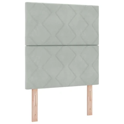 Afbeelding van vidaXL Hoofdbord Diamant Blokken Ontwerp Licht Grijs 80 cm Velvet, 160 Velvet