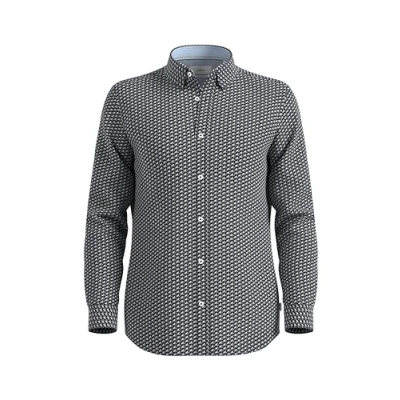 Afbeelding van s.Oliver Langarm Overhemd, Heren, Maat: Medium, Navy