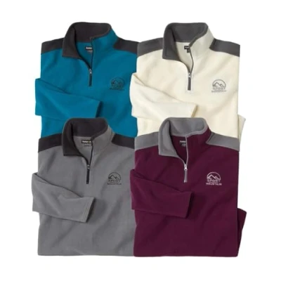 Afbeelding van ATLAS FOR MEN Trui van microfleece voor heren in voordeelverpakking warm en licht perfect de winter verkrijgbaar grote maten M tot 5XL, diepzwart, donkerrood, donkerblauw,