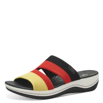Afbeelding van Coshy: Vacation for your feet A hallux optimized extra width waterproof vegan mule, fan edition (multi colour), 38 EU