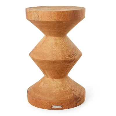 Afbeelding van POLSPOTTEN Zig Zag kruk 45 cm Bruin