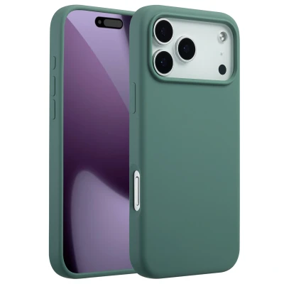 Afbeelding van Apple iPhone 17 Pro Max MagSafe Hoesje Siliconen en TPU (zacht) Accezz Softcase/Backcover Donkergroen Telefoonhoesje