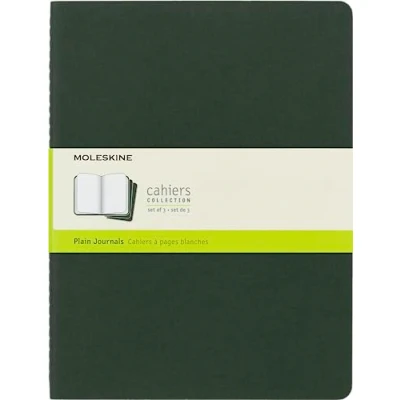 Afbeelding van Moleskine Myrtle Green Extra Large Plain Cahier Journal (set van 3)