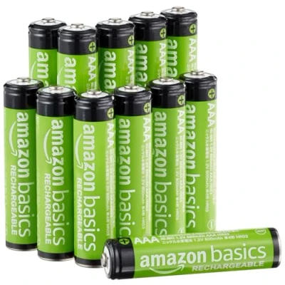 Afbeelding van Amazon Basics AAA batterijen, oplaadbaar, NiMh, vooraf opgeladen, set van 12 (uiterlijk kan variëren)