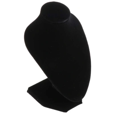 Afbeelding van perfk Hoogwaardige sieradenstandaard, mannequin sieraden buste sieradenhouder voor kettingen hangers etc., zwart, fluwelen oppervlak