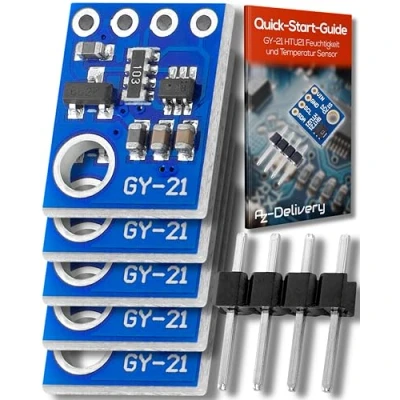 Afbeelding van AZDelivery 5 x GY 21 HTU21 Vochtigheids en Temperatuursensor compatibel met Arduino