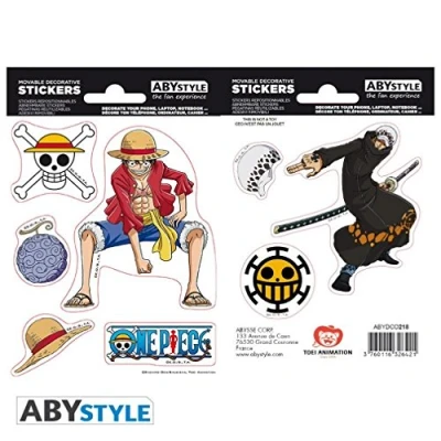 Afbeelding van ONE PIECE Stickers 16x11cm/ 2 sheets Luffy &amp; Law X5