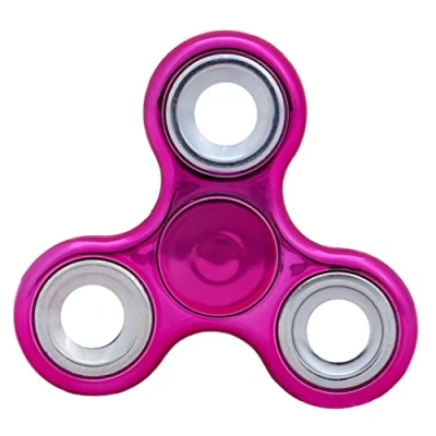 Afbeelding van Toyland® Fidget Hand Spinner Stress en angstverlichting Diverse kleuren (metallic roze zilver)