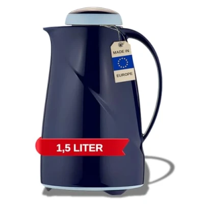 Afbeelding van Helios Wave Thermoskan, kunststof, donkerblauw, 1,5 liter