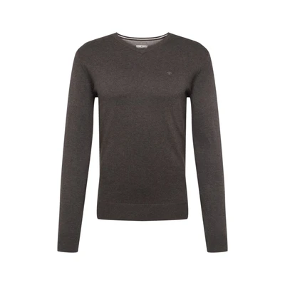 Afbeelding van TOM Tailor Basic V NECK Trui Black/ grey melange, Heren, Maat: 3XL, melange