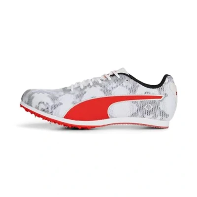 Afbeelding van Puma Heren Evospeed Star 8 Track and Field Schoen, Zwart Wit Rood, 40.5 EU