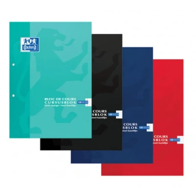 Afbeelding van Cursusblok Oxford School A4 2 gaats ruit 5mm 100vel assorti