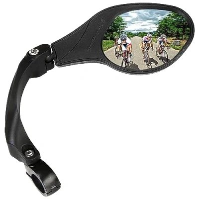 Afbeelding van Arkham Achteruitkijkspiegel voor fiets, HD, roestvrij staal, fietsspiegel generatie 2.0 (1 stuk rechts Ellipse)