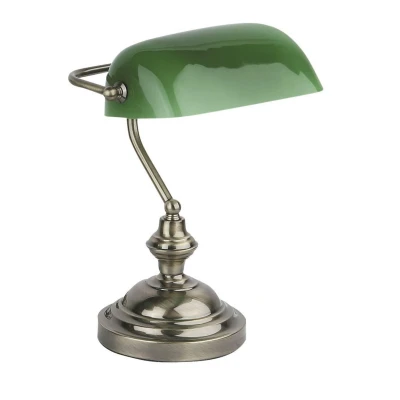 Afbeelding van Faro Lighting Bankier Lamp Groen, Antiek Goud, E27