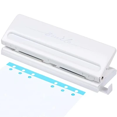 Afbeelding van Nietang, mini perforator met 6 gaten, verstelbare afstanden, voor A4, A5, A6, B7, maximaal vellen (wit)