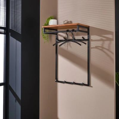 Afbeelding van Fraaai Joshua kapstok 2x4 haken hoog acaciahout Hout
