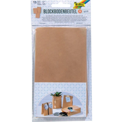 Afbeelding van Folia papieren zak, 100 x 55 175 mm, pak van 15 stuks, kraft zakjes