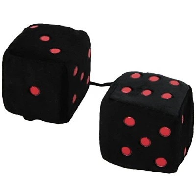 Afbeelding van Sumex DADOS60 Stoffen dobbelsteen met stippen, zwart/rood, 7 x cm