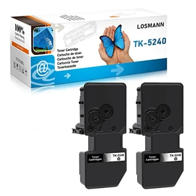 Afbeelding van LOSMANN TK 5240 Zwarte tonercartridge compatibel met Kyocera TK5240 K voor Ecosys M5526cdw M5526cdn, P5026cdw P5026cdn (2 zwart)